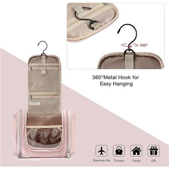 Toiletry Bag for Women Travel Toiletry Organizer w hanging hook Water-resistant - Picture 2 of 6